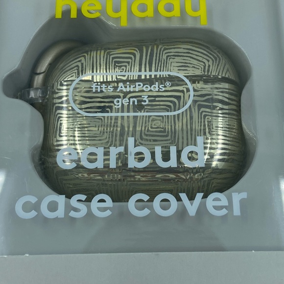 Heyday Earbud Case Covers for AirpodsGen3 w/ Ring Clip, Gold design NWT - Picture 3 of 5